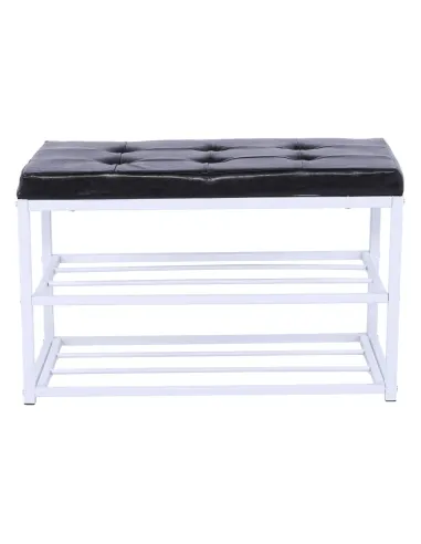 Bancă LYROS, hol/dormitor/living, 70x45x35 cm, Piele ecologică/Metal | MobilaOK