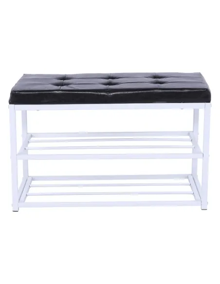 Bancă LYROS, hol/dormitor/living, 70x45x35 cm, Piele ecologică/Metal | MobilaOK