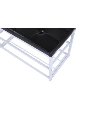 Bancă LYROS, hol/dormitor/living, 70x45x35 cm, Piele ecologică/Metal | MobilaOK