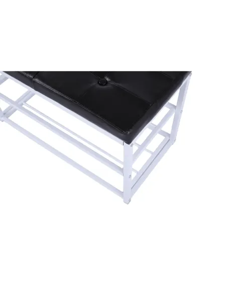 Bancă LYROS, hol/dormitor/living, 70x45x35 cm, Piele ecologică/Metal | MobilaOK