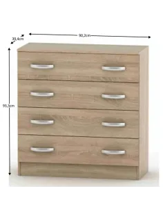 Comodă BETTY 2, dormitor/living, 150x39.4x93.9 cm, PAL melaminat | MobilaOK 2
