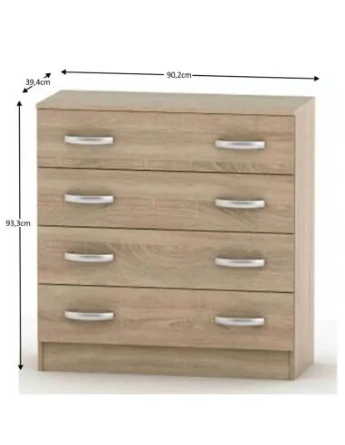 Comodă BETTY 2, dormitor/living, 150x39.4x93.9 cm, PAL melaminat | MobilaOK
