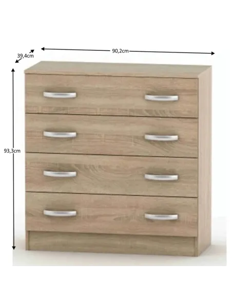 Comodă BETTY 2, dormitor/living, 150x39.4x93.9 cm, PAL melaminat | MobilaOK