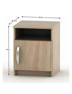 Noptieră BETTY 2, dormitor, 40.4x40.4x50 cm, PAL melaminat | MobilaOK 2