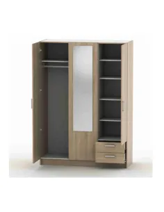 Dulap BETTY 7, dormitor, 136x50.6x190 cm, PAL melaminat stejar sonoma | MobilaOK 2