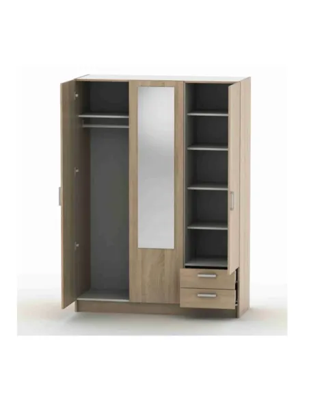 Dulap BETTY 7, dormitor, 136x50.6x190 cm, PAL melaminat stejar sonoma | MobilaOK