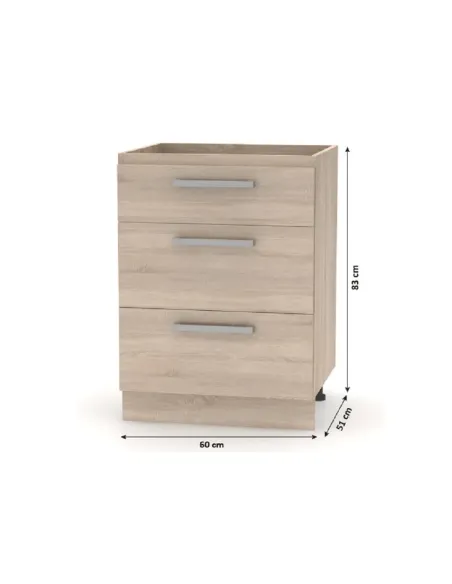 Ansamblu Bucătărie NOVA PLUS, bucătărie, 2.4 m, PAL melaminat stejar sonoma | MobilaOK