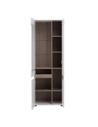 Vitrină LYNATET 01 living/hol, 85x42x194.5 cm, PAL/MDF cu folie | MobilaOK