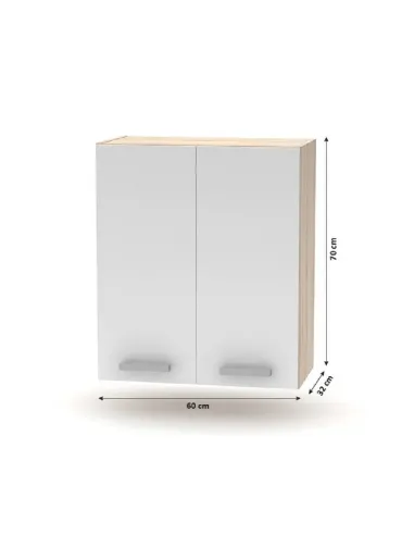 Cabinet superior 2DV, stejar sonoma/alb, NOVA PLUS NOPL-007-OH | MobilaOK
