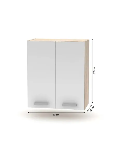 Cabinet superior 2DV, stejar sonoma/alb, NOVA PLUS NOPL-007-OH | MobilaOK