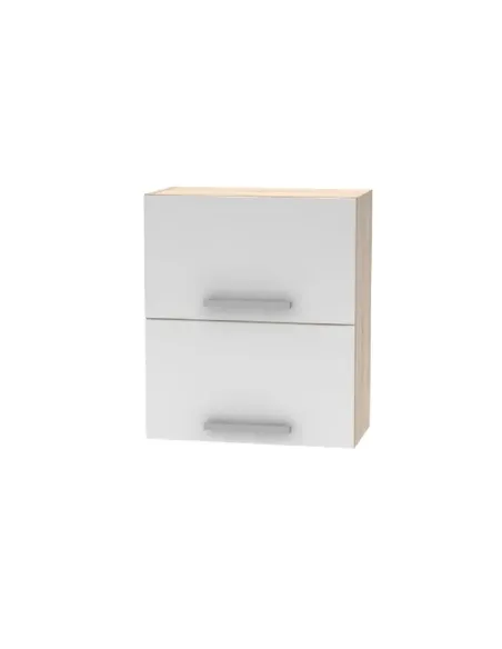 Cabinet superior batant 2DV, stejar sonoma/alb, NOVA PLUS NOPL-008-VH | MobilaOK