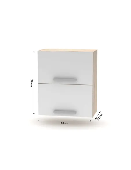 Cabinet superior batant 2DV, stejar sonoma/alb, NOVA PLUS NOPL-008-VH | MobilaOK