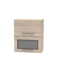 Cabinet superior batant cu sticlă 2DV, stejar sonoma, NOVA PLUS NOPL-009-OH | MobilaOK
