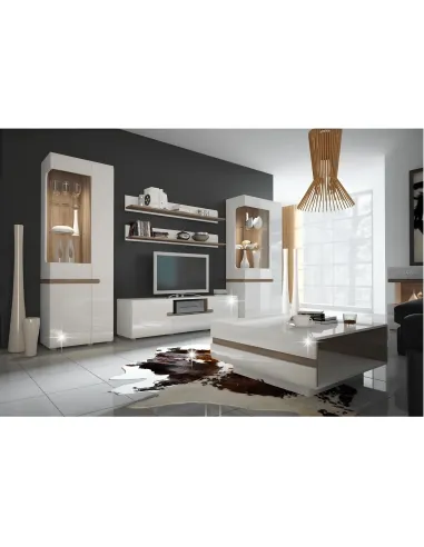 Vitrină LYNATET 01 living/hol, 85x42x194.5 cm, PAL/MDF cu folie | MobilaOK
