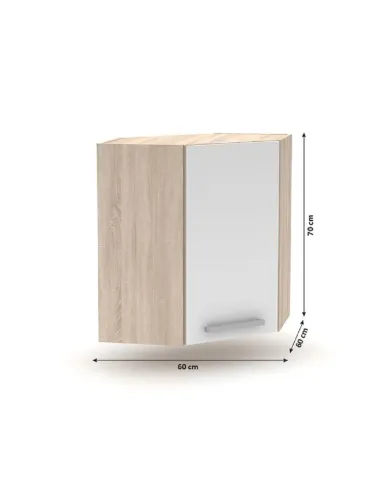 Dulap superior colț, NOVA PLUS, bucătărie, 60x60x70 cm, PAL melaminat | MobilaOK