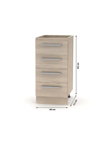 Dulap bucatarie NOVA PLUS, 40x51x83 cm, PAL melaminat stejar sonoma | MobilaOK