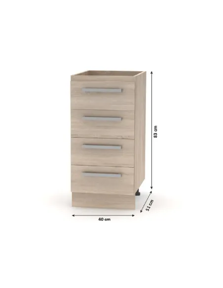 Dulap bucatarie NOVA PLUS, 40x51x83 cm, PAL melaminat stejar sonoma | MobilaOK