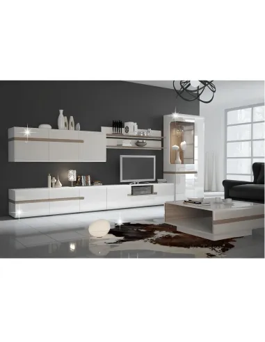 Vitrină LYNATET 33 living/hol, 109.5x42x143 cm, PAL/MDF | MobilaOK