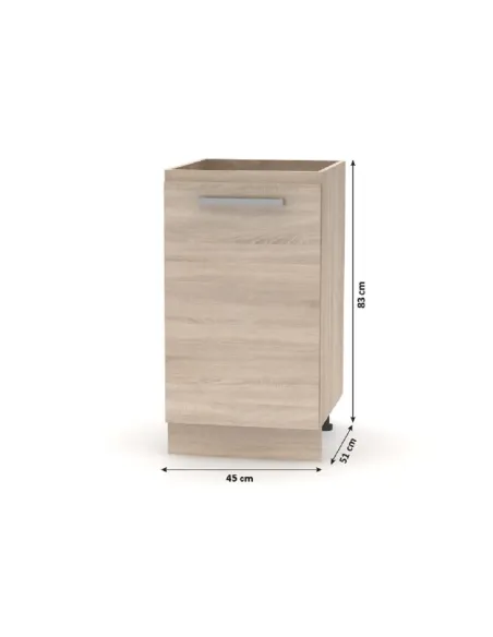Cabinet bucătărie NOVA PLUS, 45x51x83 cm, PAL melaminat stejar sonoma | MobilaOK
