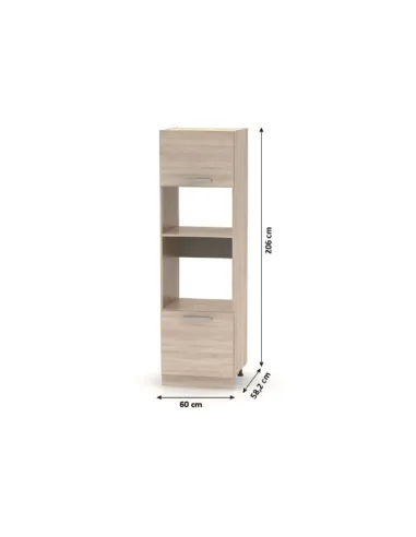 Dulap încorporabil, NOVA PLUS, bucătărie, 60x58.2x206 cm, PAL melaminat stejar sonoma | MobilaOK