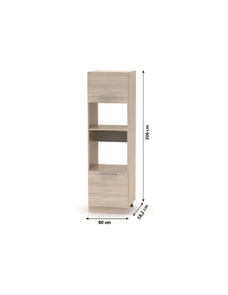 Dulap încorporabil, NOVA PLUS, bucătărie, 60x58.2x206 cm, PAL melaminat stejar sonoma | MobilaOK