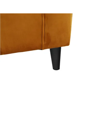 Fotoliu ASTRID cu Taburet, living, 86x105x82 cm, material textil muștar și lemn | MobilaOK