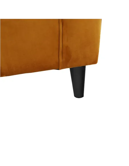 Fotoliu ASTRID cu Taburet, living, 86x105x82 cm, material textil muștar și lemn | MobilaOK