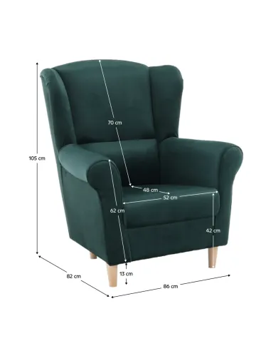 Fotoliu CHARLOT pentru living, 86x82x105 cm, material textil Riviera | MobilaOK