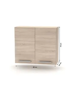 Dulap Superior 2DV NOVA PLUS, Bucatarie, 80x32x70 cm, PAL Stejar Sonoma | MobilaOK 2
