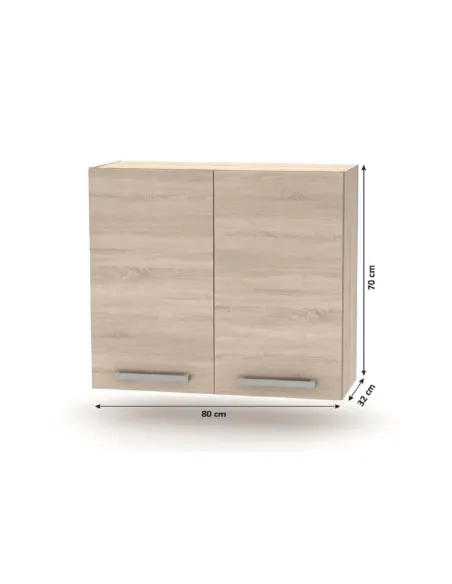 Dulap Superior 2DV NOVA PLUS, Bucatarie, 80x32x70 cm, PAL Stejar Sonoma | MobilaOK