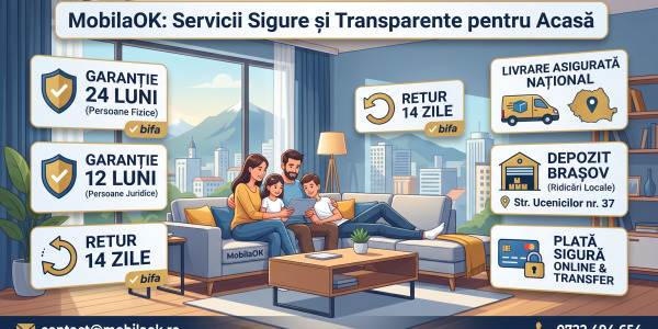 Garanție, livrare și retur la MobilaOK: tot ce trebuie să știi înainte să comanzi mobilă online