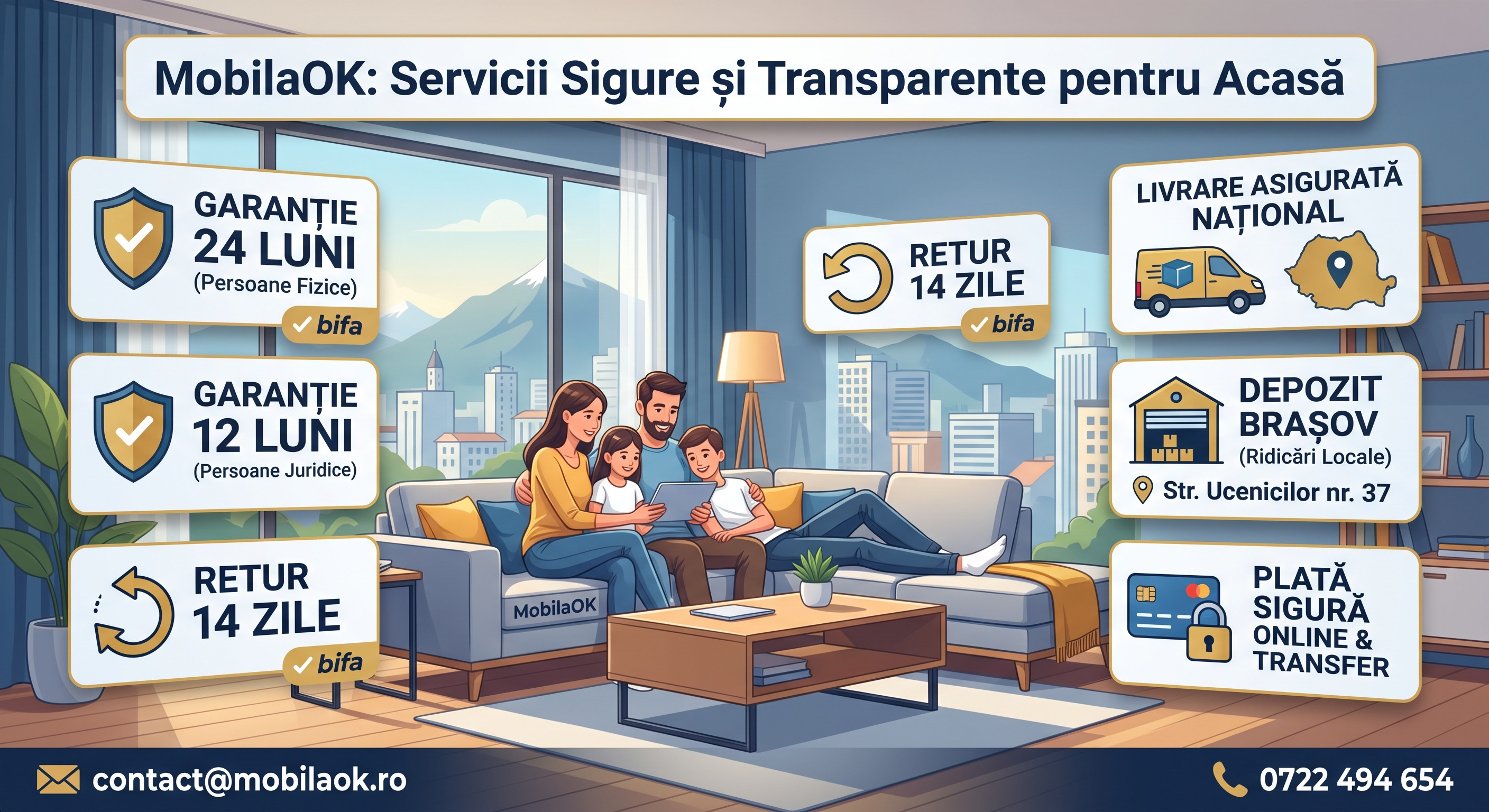 Garanție, livrare și retur la MobilaOK: tot ce trebuie să știi înainte să comanzi mobilă online